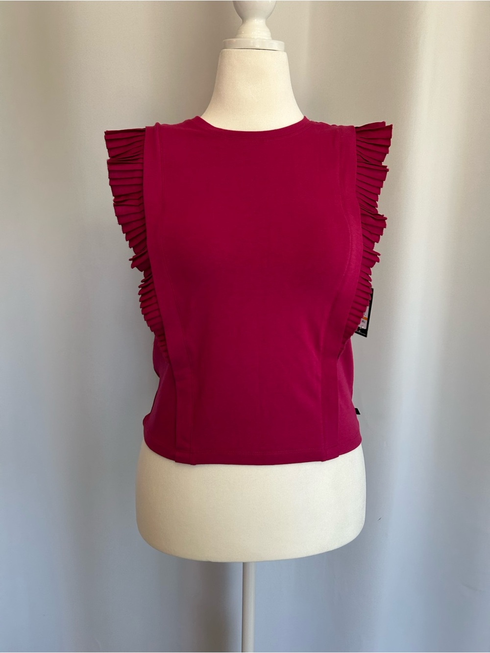 Karl Lagerfeld Magenta
Ruffle Sleeve Tank Top